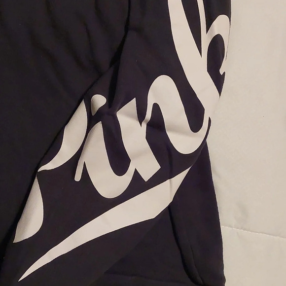 Victoria's secret pink cowl neck arm spellout Forest green/white sweater M - Picture 12 of 14